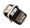 Portofel de damă 11,5 x 8,5 x 4 cm Două buzunare cu fermoar Suprafață cu model Piele din poliuretan Design compact pentru utilizare 3