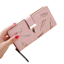 Portofel pentru femei 19 x 3,5 x 9,5 cm Piele artificială Varianta multicoloră cu motiv de frunze aurii Închidere cu fermoar și clips 10