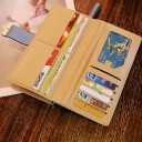 Portofel pentru femei 19 x 3,5 x 9,5 cm Piele artificială Varianta multicoloră cu motiv de frunze aurii Închidere cu fermoar și clips 5