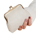 Portofel retro pentru femei 10 x 12 x 2,5 cm cu cataramă pentru monede, chei, carduri de debit și carduri de fidelitate, husă compactă pentru mărunțișuri 7