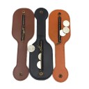 Portofel unisex pentru monede 25,4 x 7,8 cm Piele sintetică Alamă Clapă de protecție pentru fermoar cu curea pentru brâu 6