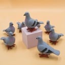 Porumbel cu mecanism de întoarcere, 10 cm, jucărie din plastic pentru copii, fără baterii, mișcare de săritură, motiv animal, versiune albă 3