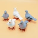 Porumbel cu mecanism de întoarcere, 10 cm, jucărie din plastic pentru copii, fără baterii, mișcare de săritură, motiv animal, versiune albă 1