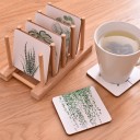 Posavasos de madera con motivos vegetales 2