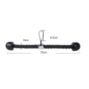 Posilovací lano na triceps 70 cm pro kladku, otočná karabina 360° a robustní úchop pro triceps extension, face pulls a pull down 3
