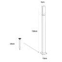 Poste de jardim LED 100 cm com ponta para o chão 7 W IP65 À prova d'água 85–265 V Alumínio e acrílico Luz branca 6000 K Para relvado 4