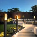 Poste de jardim LED 60 cm com base para parafusos 7 W IP65 À prova de água 85–265 V Alumínio e acrílico Luz quente 3000 K Para pátio 6