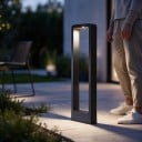 Poste LED exterior alto 15 W COB Blanco neutro 4500 K 80 cm Aluminio AC 85–265 V Negro Luz impermeable para patio y jardín en villa 4