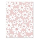 Poster pe perete 21 x 30 cm Flori albe pe fundal roz  Decoratiune pentru camera fetelor Pictură pe perete pentru camera copiilor fără ramă 1