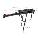 Posterior suport pentru bicicletă cu lungime ajustabilă dimensiuni 54-57,5 x 14,3 x 45-48,5 cm suport negru pentru bagaje cu platformă pentru genți 4