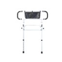 Postranní zábrana k posteli pro seniory s nastavitelnou rukojetí výška 74–93 cm šířka 73–103 cm hmotnost 4,6 kg bílá s úložnou kapsou 1