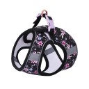 Postroj pro psy s květinovým potiskem Obvod hrudníku 35-40 cm pro psy o hmotnosti 3-4,5 kg Vestový střih se zapínáním na zádech 2