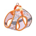 Postroj pro psy s květinovým potiskem Obvod hrudníku 35-40 cm pro psy o hmotnosti 3-4,5 kg Vestový střih se zapínáním na zádech 3