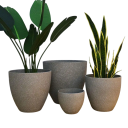 Pot de bonsaï grande capacité 18 x 11 x 16,3 cm Pot en plastique imitation pierre mate Pot décoratif pour intérieur et extérieur 3