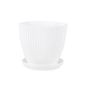 Pot de fleurs décoratif rond avec soucoupe 13 x 11 x 10 cm Pot en résine pour plantes vivantes Décoration extérieure et intérieure Matériau résistant 6