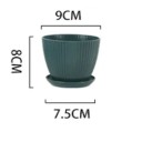 Pot de fleurs décoratif rond avec soucoupe 9 x 8 x 7,5 cm Pot en résine pour plantes vivantes Décoration extérieure et intérieure Résistant aux intempéries 5