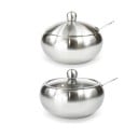 Pot en acier inoxydable pour sucre avec cuillère 4