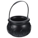 Pot en plastique noir Boîte à bonbons en forme de chaudron de sorcière Décoration d'Halloween Chaudron résistant pour bonbons Seau d'Halloween pour les enfants 7 cm 1