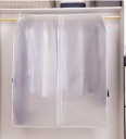 Potah na oblečení 150 x 120 cm Průhledná-bílá extra široký ochranný obal proti prachu a vlhkosti pro šatní stojany a dlouhé oděvy 6