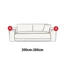 Potah na štvormiestnu pohovku s elastickým páskom pre rozmer 200 až 260 cm z pružnej žebrovanej tkaniny prateľný v práčke odolný proti prachu 7
