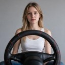 Potah na volant bez vnitřního kroužku 37 až 38 cm z PU kůže s kostkovaným vzorem a barevným lemem Pro kulatý i D volant 5