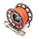 Potápačský naviják KEEP DIVING S dvojitým nerezovým háčikom 30 m šnúry 70 x 42 mm Hliník a polyester Pre potápanie v tme a jaskyniach 6