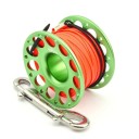 Potápačský naviják KEEP DIVING S dvojitým nerezovým háčikom 30 m šnúry 70 x 42 mm Hliník a polyester Pre potápanie v tme a jaskyniach 7