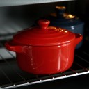 Pote de cerâmica com tampa e pegas 230 ml 13 × 7,5 × 9,8 cm recipiente compacto para preparação e serviço de pratos 8