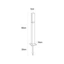 Poteau de jardin LED 60 cm Avec pointe pour sol 7 W IP65 Étanche 85–265 V Aluminium et acrylique Lumière chaude 3000 K Pour pelouse 4