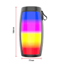 Potente Coluna Bluetooth 5.0 Portátil com Subwoofer Luzes LED Leitor MP3 Modo TWS Som 3D USB TF Bass Pulsante Exterior 3W 5