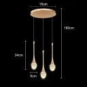 Potrójna wisząca lampa LED w kształcie kropli z bąbelkowym akrylem w stylu Nordic Ciepła biała Wysokość kropli 34 cm Do sypialni lub jadalni 2
