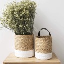 Pots de fleurs suspendus en osier 2