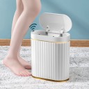Poubelle sans contact IPX5 étanche 7 l poubelle blanche avec capteur pour salle de bain chambre bureau 3