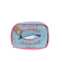 Pouch cosmetic cu sardine conservate 17,5 x 11,5 x 4,5 cm Geantă de călătorie pentru femei din PU cu fermoar Pouch creativ drăguț pentru toaletă pentru vacanță 9