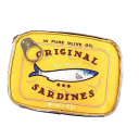 Pouch cosmetic cu sardine conservate 17,5 x 11,5 x 4,5 cm Geantă de călătorie pentru femei din PU cu fermoar Pouch creativ drăguț pentru toaletă pentru vacanță 6