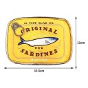 Pouch cosmetic cu sardine conservate 17,5 x 11,5 x 4,5 cm Geantă de călătorie pentru femei din PU cu fermoar Pouch creativ drăguț pentru toaletă pentru vacanță 2