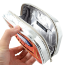 Pouch cosmetic cu sardine conservate 17,5 x 11,5 x 4,5 cm Geantă de călătorie pentru femei din PU cu fermoar Pouch creativ drăguț pentru toaletă pentru vacanță 3