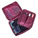 Pouch cosmetic de călătorie pentru femei cu buzunar dublu detașabil Două compartimente din plasă pe capac Nylon și plasă Dimensiuni 22 8