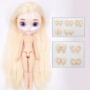 Poupée en plastique 30 cm avec frange sur le côté et différentes nuances de cheveux Réaliste Plastique résistant 5