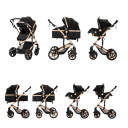 Poussette multifonctionnelle 3 en 1 avec siège auto et berceau, cadre suspendu, coton, système combiné pour un usage quotidien 9