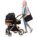 Poussette pour enfants 3 en 1 avec panier combiné et siège auto, structure pliable, coton, pour nouveau-nés et tout-petits 9