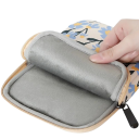 Pouzdro na čtečku elektronických knih se zipem 15 x 21 cm polyester měkká podšívka krémové s modrými květy do batohu i tašky 2
