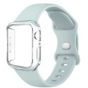 Pouzdro na hodinky PC + silikonový řemínek pro Apple Watch 40 mm Super ochranný set pevné pouzdro a měkký pásek kompatibilní s více 7
