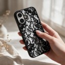 Pouzdro na iPhone 16e Krajkový vzor Texturovaný povrch pro lepší úchop Flexibilní ochranný kryt z TPU Tlumení nárazů 2