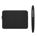 Pouzdro na notebook 15,6" s dvojitým zipem 410 x 300 x 25 mm voděodolný povrch polstrování a fleecová podšívka Černé do batohu i na cesty 3