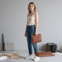 Pouzdro na notebook 15 až 16 palců Z ekokůže s chlopní 28 x 37 cm Podložka pod myš Pro MacBook Pro 15 i Pro 16 9
