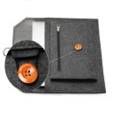 Pouzdro na notebook s knoflíkem ochranný obal pro notebooky 14 palců textilní tmavě šedé do batohu i aktovky pro práci a školu 2