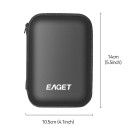 Pouzdro na pevný disk Eaget Na 2,5palcový disk 14 x 10,5 cm Tvrdá skořepina Černá Přenosná taška na externí HDD Ochranný obal na zip 4