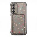 Pouzdro na Samsung Galaxy S24 s držákem na kartu Jemné motivy Zesílené rohy Kryt z TPU Obal na mobil s kapsou 1