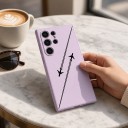 Pouzdro na Samsung Galaxy S25+ Dve lietadlá letujúce proti sebe Jednoduchý dizajn Ohebný kryt z TPU Obal pre cestovateľov 15